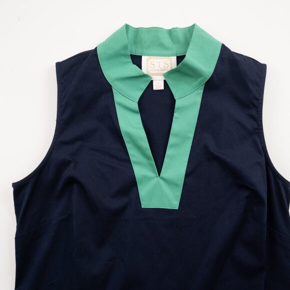 SAIL TO SABLE navy green color block v-neck tunic dress size S - Picture 5 of 8